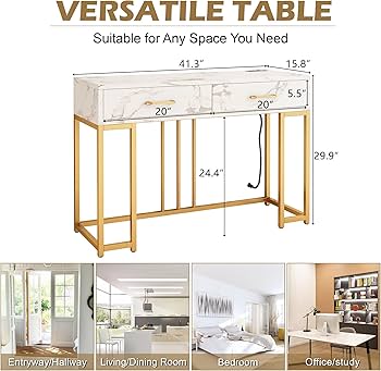 Amazon｜エレガントなコンソールテーブル USBポート付き - モダンな
